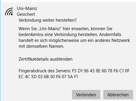 Eduroam Mit Windows 10 Zentrum Fur Datenverarbeitung