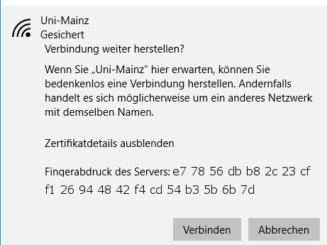 Eduroam Mit Windows 10 Zentrum Fur Datenverarbeitung