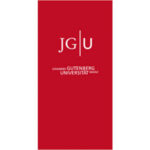 100x200 cm, JGU-Logo, Hintergrund einfach rot