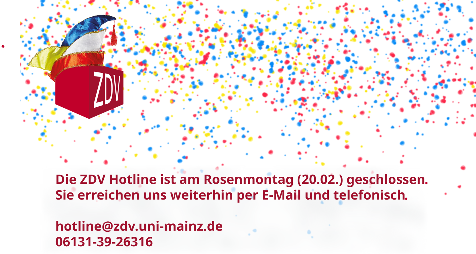 ZDV-Hotline | Zentrum für Datenverarbeitung